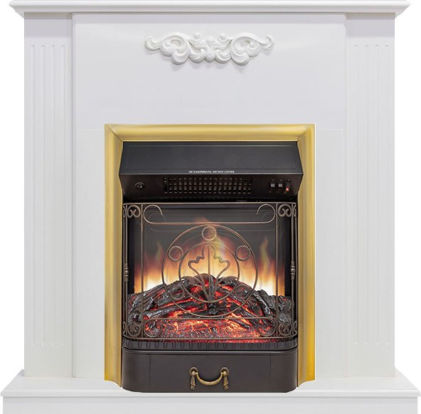Каминокомплект Capri - Белое дерево делюкс с очагом Majestic FX M Brass в Сыктывкаре