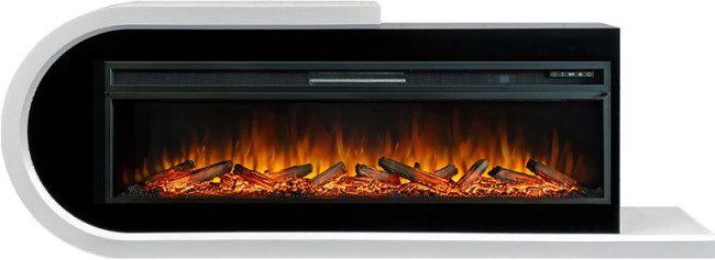 Каминокомплект Basel 60 L - Белый с черным с очагом Vision 60 LOG LED в Сыктывкаре