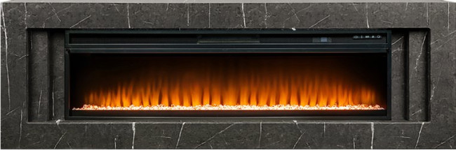 Каминокомплект Line 60 SFT Stone Touch - Серый мрамор с очагом Vision 60 LED в Сыктывкаре