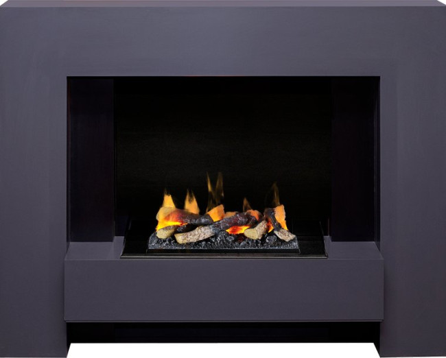 Каминокомплект Tokyo - Graphite Grey с очагом Cassette 400 LNH-INT (с дровами) в Сыктывкаре