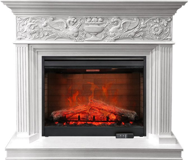 Каминокомплект Palace - Белый с серебром с очагом Symphony 30'' DF3020-EU в Сыктывкаре