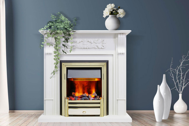 Портал Royal Flame Venice - Фактурный белый в Сыктывкаре