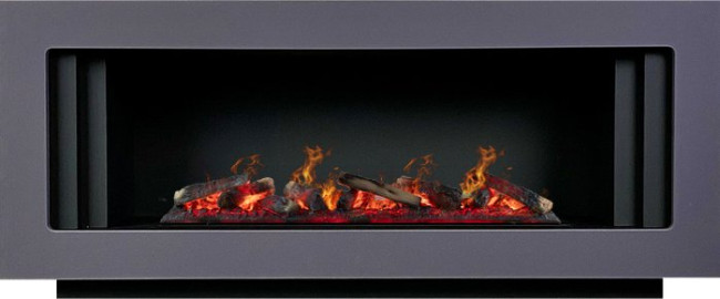 Каминокомплект Line SFT - Серый графит с черным с очагом Design L1000RF 3D PS/LOG в Сыктывкаре