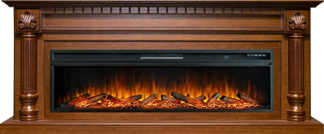 Каминокомплект Edinburg 60 - Орех с очагом Vision 60 LOG LED в Сыктывкаре