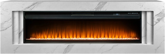 Каминокомплект Line 60 SFT White Marble (Разборный) - Белый мрамор с очагом Vision 60 LED в Сыктывкаре