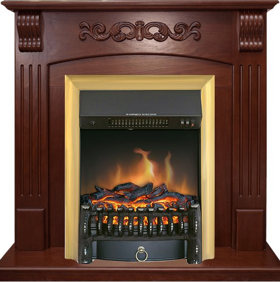 Каминокомплект Sorrento угловой - Орех с очагом Fobos FX Brass в Сыктывкаре