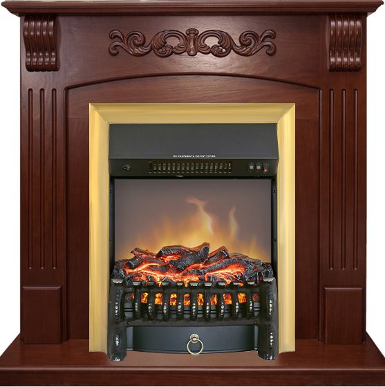 Каминокомплект Sorrento угловой - Орех с очагом Fobos FX M Brass в Сыктывкаре