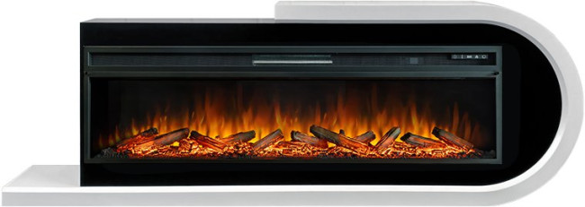 Каминокомплект Basel 60 R - Белый с черным с очагом Vision 60 LOG LED в Сыктывкаре