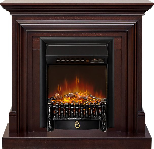Каминокомплект Bradford - Темный дуб с очагом Fobos FX M Black RC в Сыктывкаре