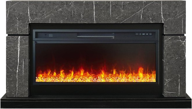 Каминокомплект Lindos 42 SFT - Серый мрамор (Ширина 1470мм) с очагом Vision 42 LED в Сыктывкаре