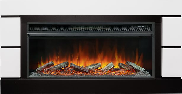 Каминокомплект Modern 42 SFT - Белый с черным с очагом Vision 42 LOG LED в Сыктывкаре