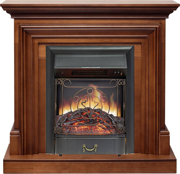 Каминокомплект Bradford - Орех с очагом Majestic FX Black в Сыктывкаре